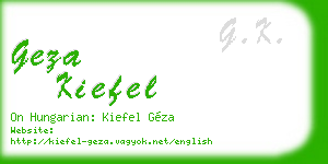 geza kiefel business card